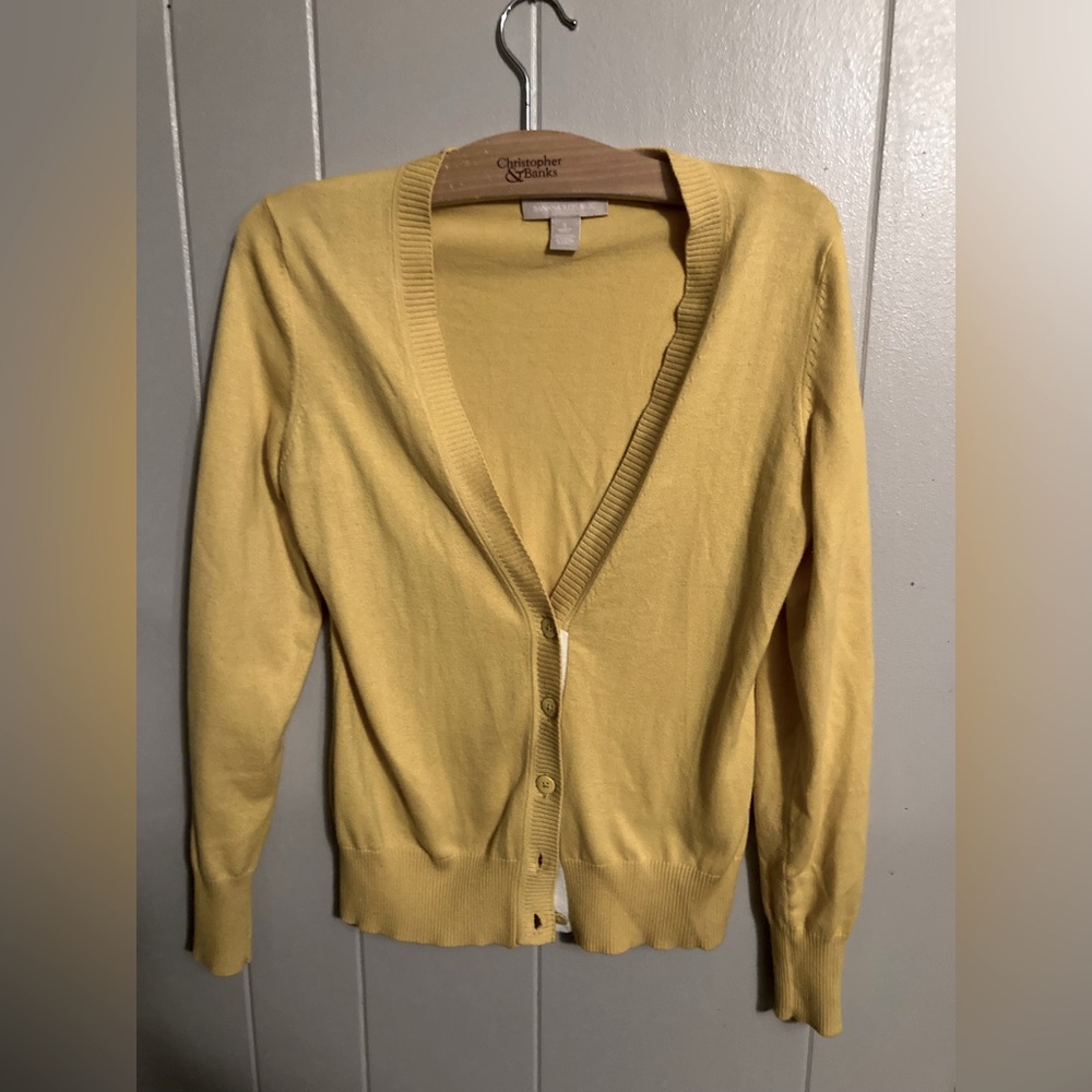 Women's Yellow Cardigan Sweater
